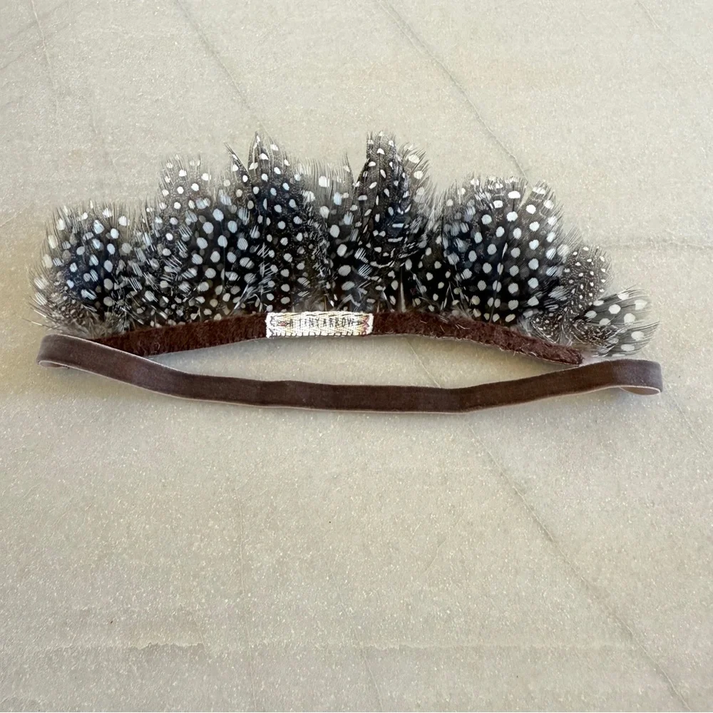 A Tiny Arrow Feather Woodland Crown Headband Girls Boho Hair Accessory Handmade